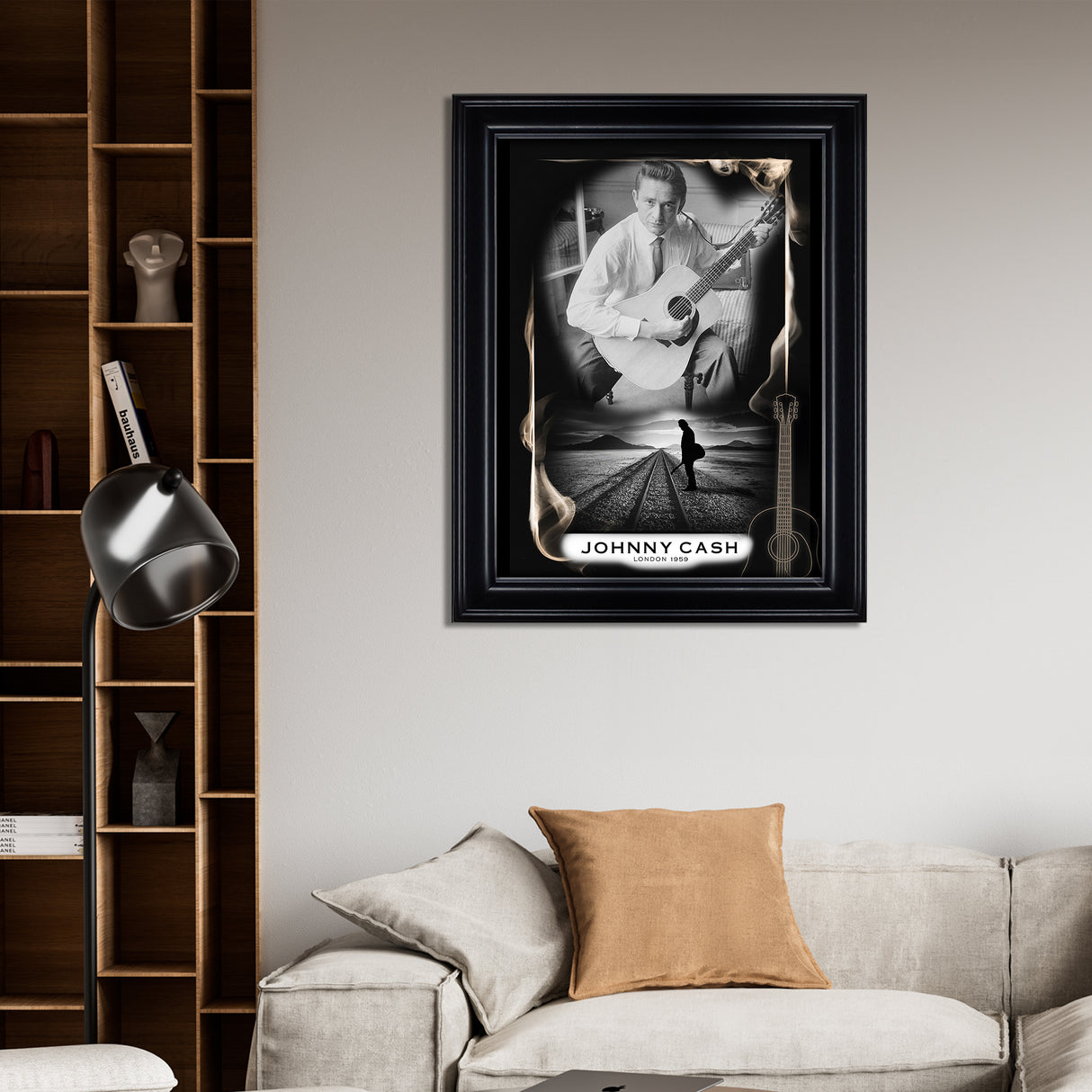 Johnny Cash Framed Man in Black PhotoGlass