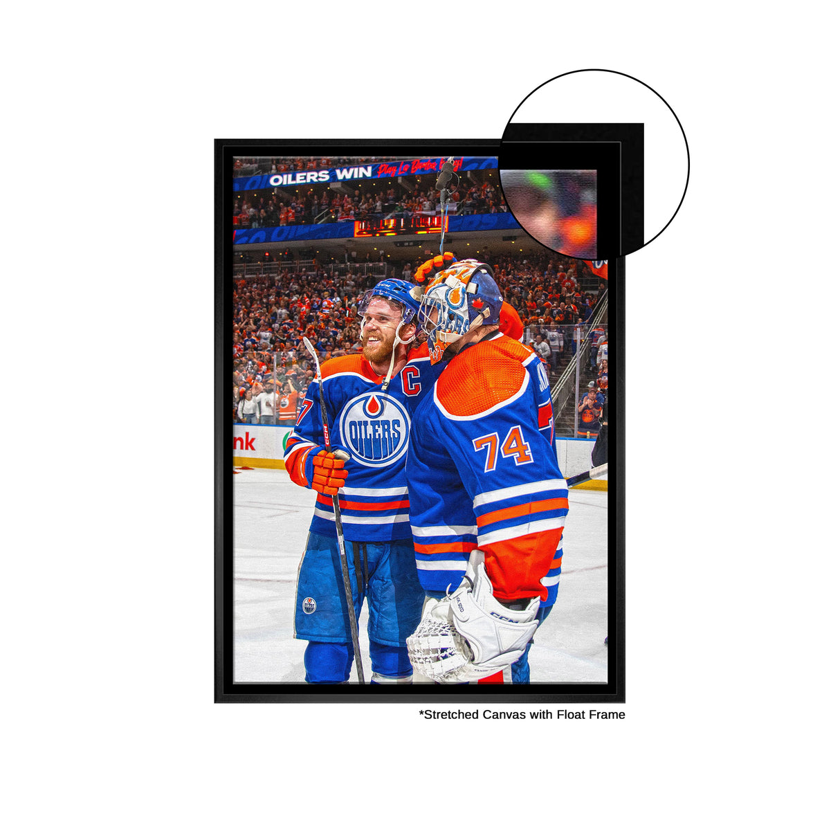 Connor McDavid 20x29 Framed Canvas Oilers With Skinner-V