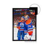 Connor McDavid 20x29 Framed Canvas Oilers With Skinner-V