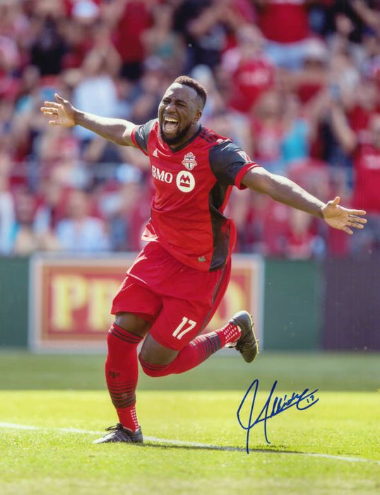 Jozy Altidore Toronto FC Signed Unframed 11x14 Arms Wide Goal Celebration Photo