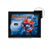 Connor McDavid 16x20 Photo Frame with Game-Used Net - Edmonton Oilers