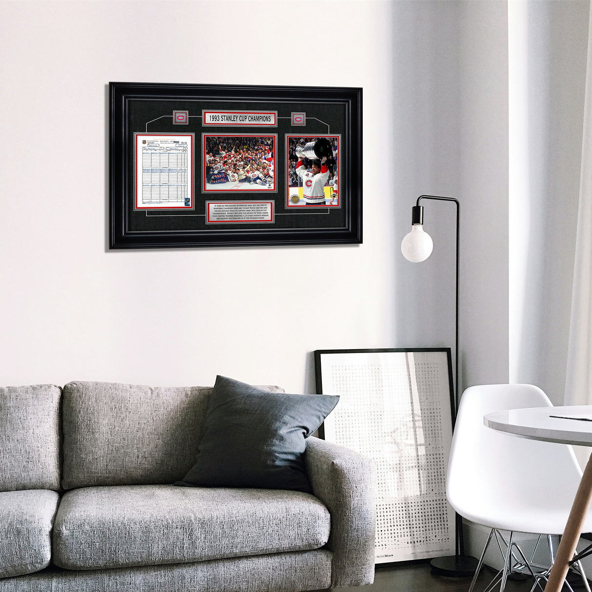 Montreal Canadiens Framed 1993 Stanley Cup Champions Scoresheet Collage