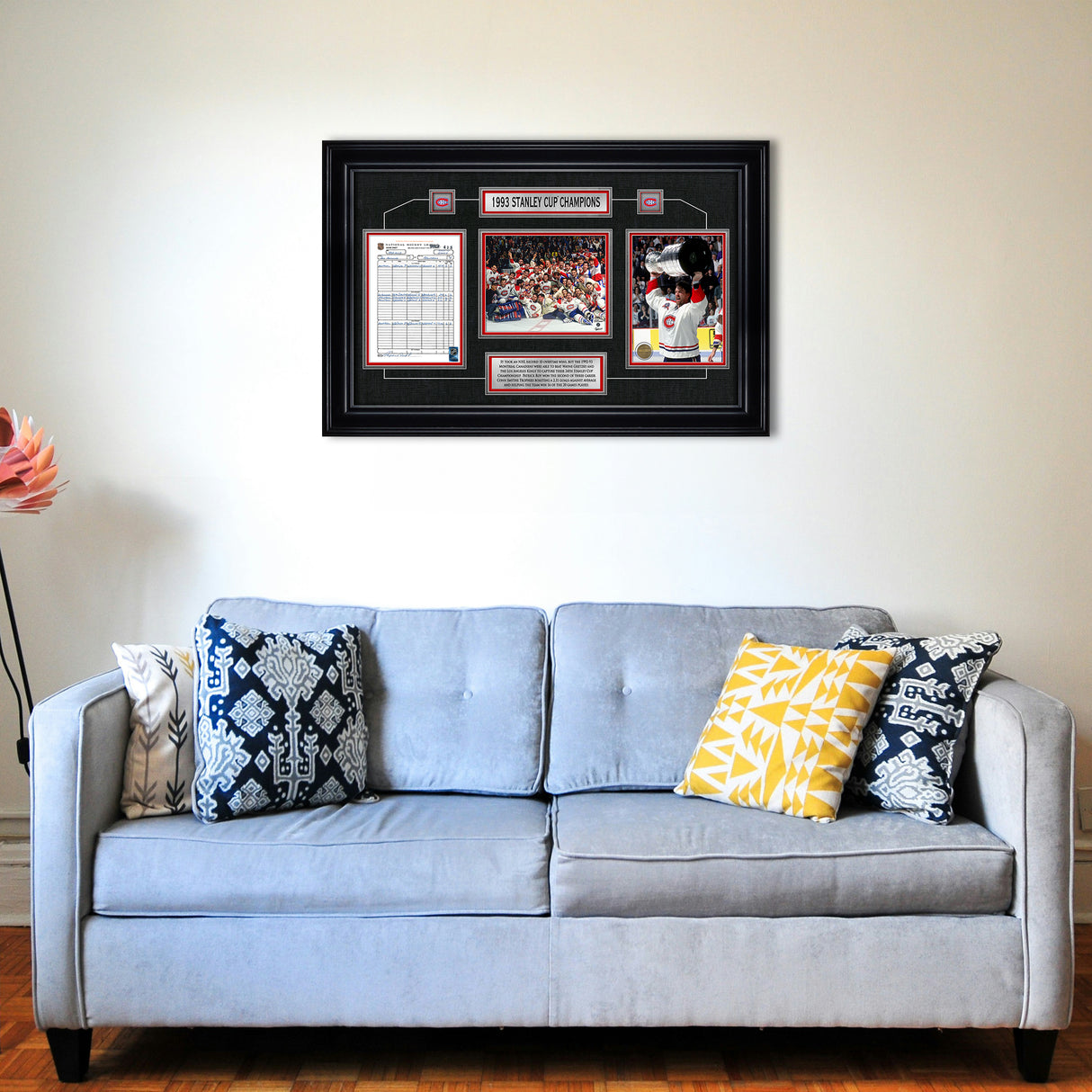 Montreal Canadiens Framed 1993 Stanley Cup Champions Scoresheet Collage