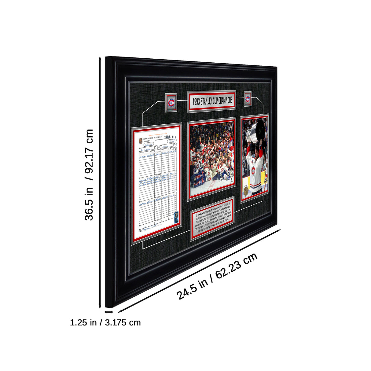 Montreal Canadiens Framed 1993 Stanley Cup Champions Scoresheet Collage