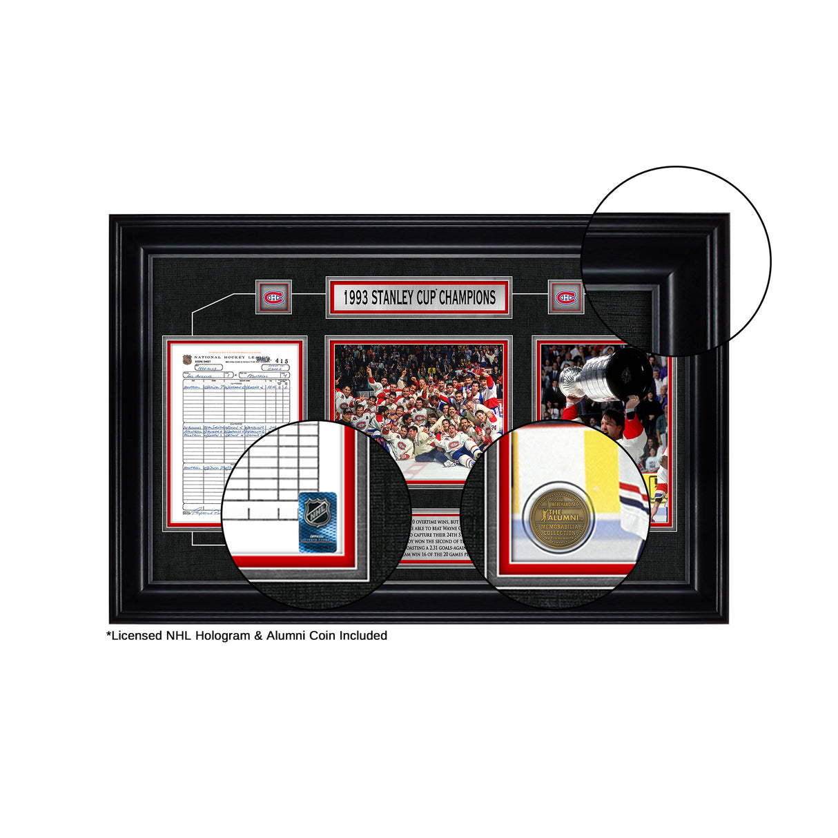Montreal Canadiens Framed 1993 Stanley Cup Champions Scoresheet Collage
