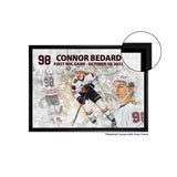 Connor Bedard 20x29 Framed Canvas Blackhawks First Game