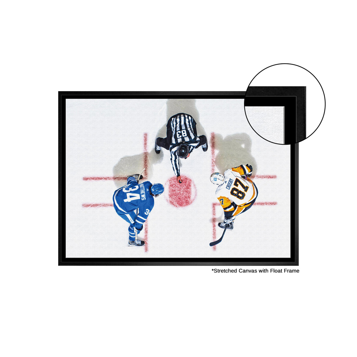 Sidney Crosby & Auston Matthews Framed 20x29 Overhead Canvas
