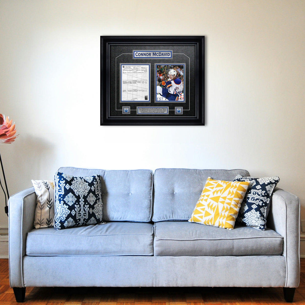 Connor McDavid Edmonton Oilers Framed First Goal Scoresheet Collage