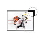 Connor McDavid and Sidney Crosby Framed 20x29 Overhead Face-off Canvas
