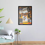 Sidney Crosby Pittsburgh Penguins Framed 20x29 Raising Cup Canvas