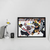 Connor Bedard 20x29 Framed Canvas Blackhawks vs Crosby