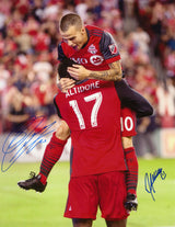 Sebastian Giovinco and Altidore Dual Signed Unframed 11x14 Goal Celebration Photo - Frameworth Sports Canada 