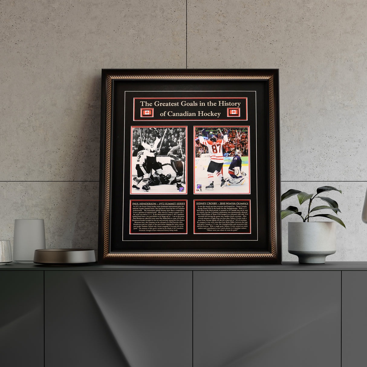 Sidney Crosby and Paul Henderson Framed 8x10 Canada's Greatest Goal Photos