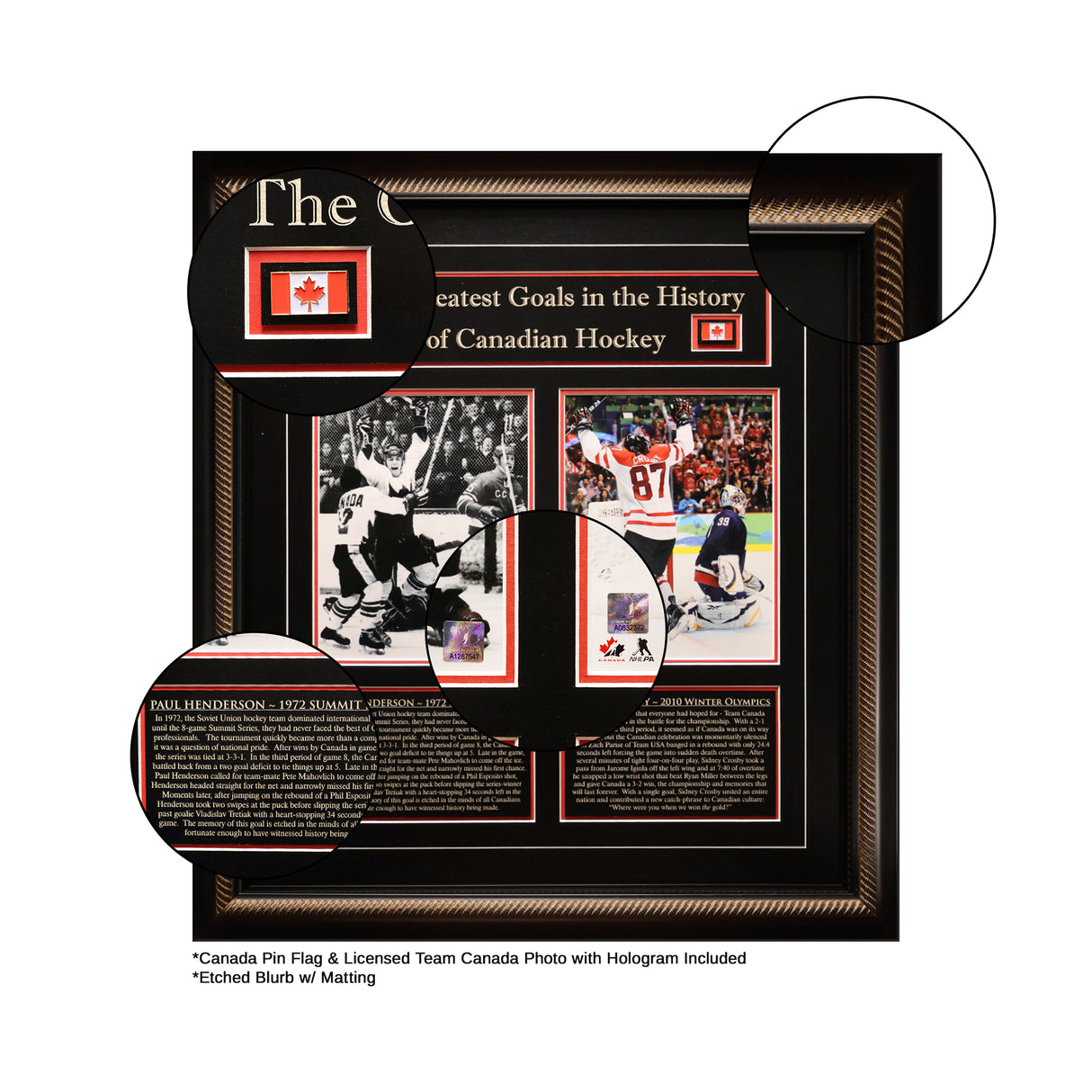 Sidney Crosby and Paul Henderson Framed 8x10 Canada's Greatest Goal Photos