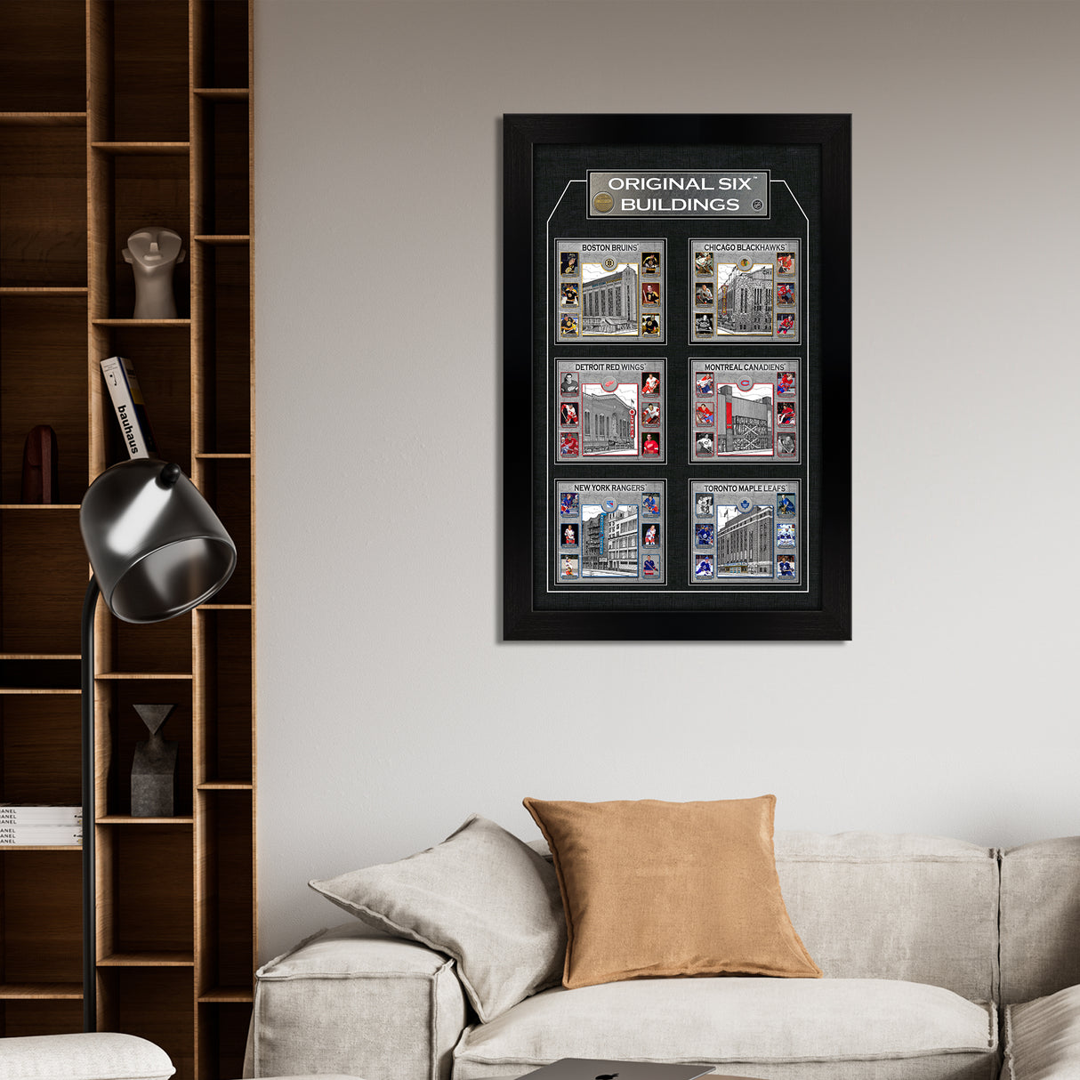 Original Six Framed Player Collage Vertical