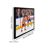 Leon Draisaitl and Connor McDavid 20x29 Framed Canvas Oilers Celebration-H