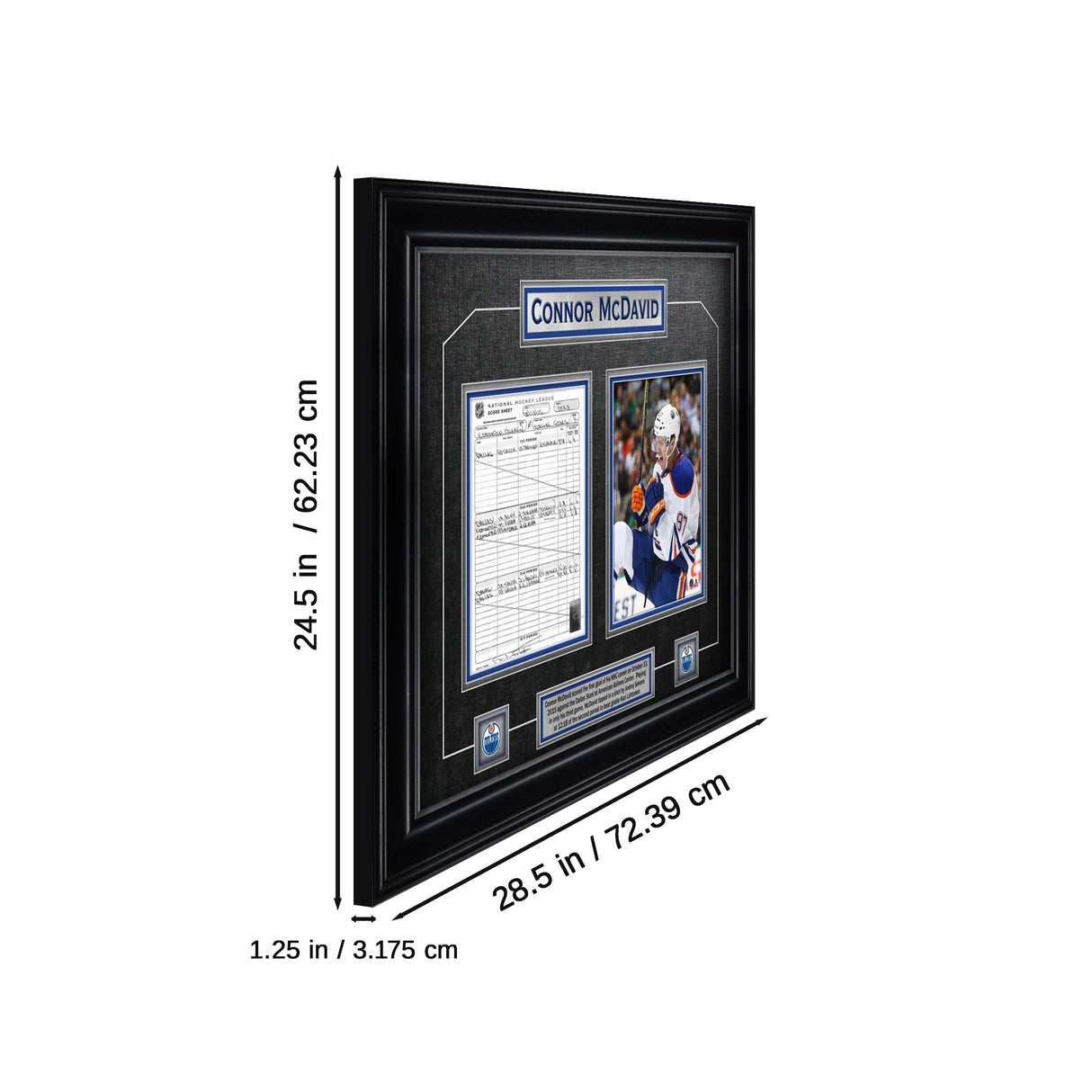 Connor McDavid Edmonton Oilers Framed First Goal Scoresheet Collage