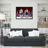 Connor McDavid and Leon Draisaitl Edmonton Oilers Framed 20x29 Line-Up Canvas