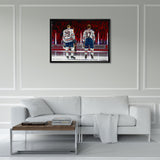 Connor McDavid and Leon Draisaitl Edmonton Oilers Framed 20x29 Line-Up Canvas