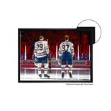 Connor McDavid and Leon Draisaitl Edmonton Oilers Framed 20x29 Line-Up Canvas