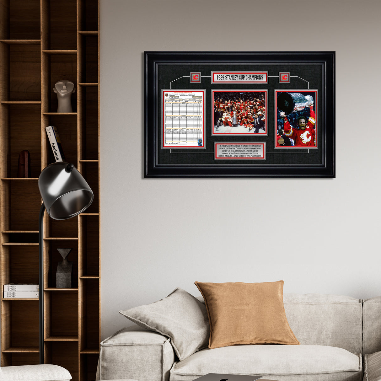 Calgary Flames Framed 1989 Stanley Cup Champions Scoresheet Collage