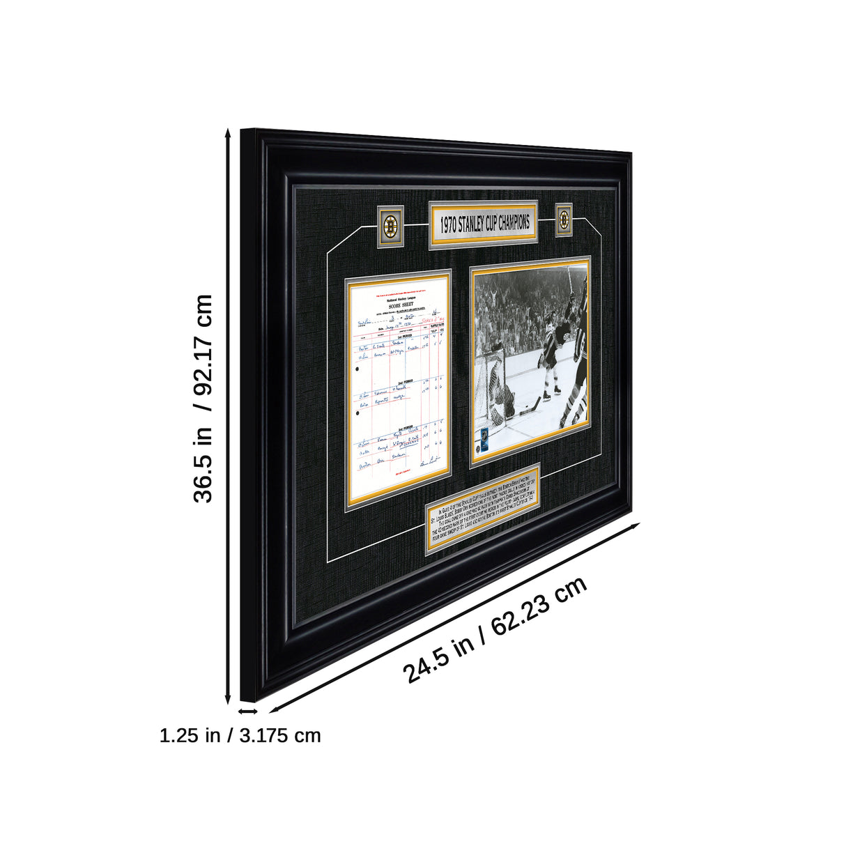Bobby Orr Boston Bruins Framed 1970 Stanley Cup "The Goal" Scoresheet Collage