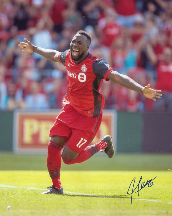 Jozy Altidore Toronto FC Signed Unframed 16x20 Arms Wide Goal Celebration Photo