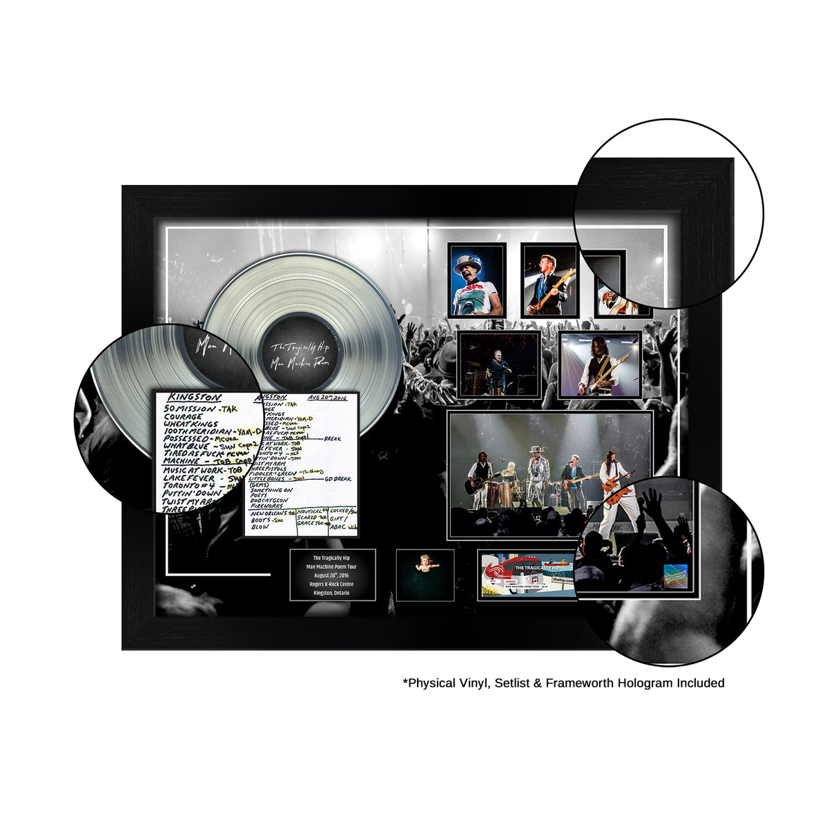 The Tragically Hip Framed Last Kingston Show with Set List