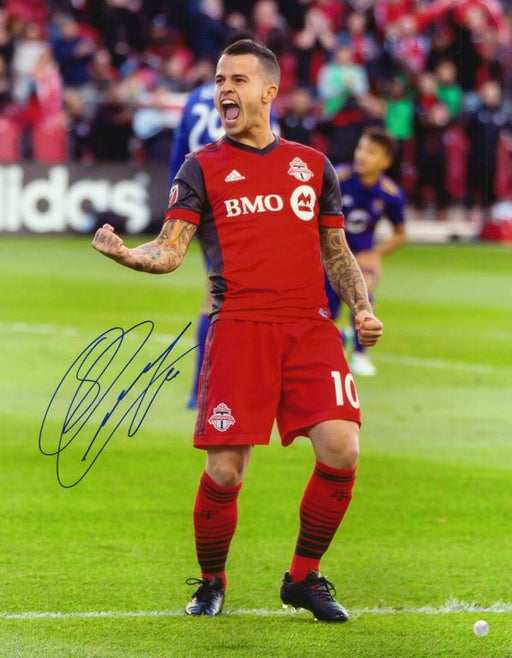 Sebastian Giovinco Toronto FC Signed Unframed 11x14 Goal Celebration Fist Pump Photo - Frameworth Sports Canada 
