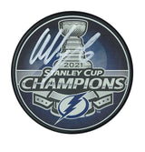 Nikita Kucherov Signed 2021 Stanley Cup Puck Tampa Bay Lightning