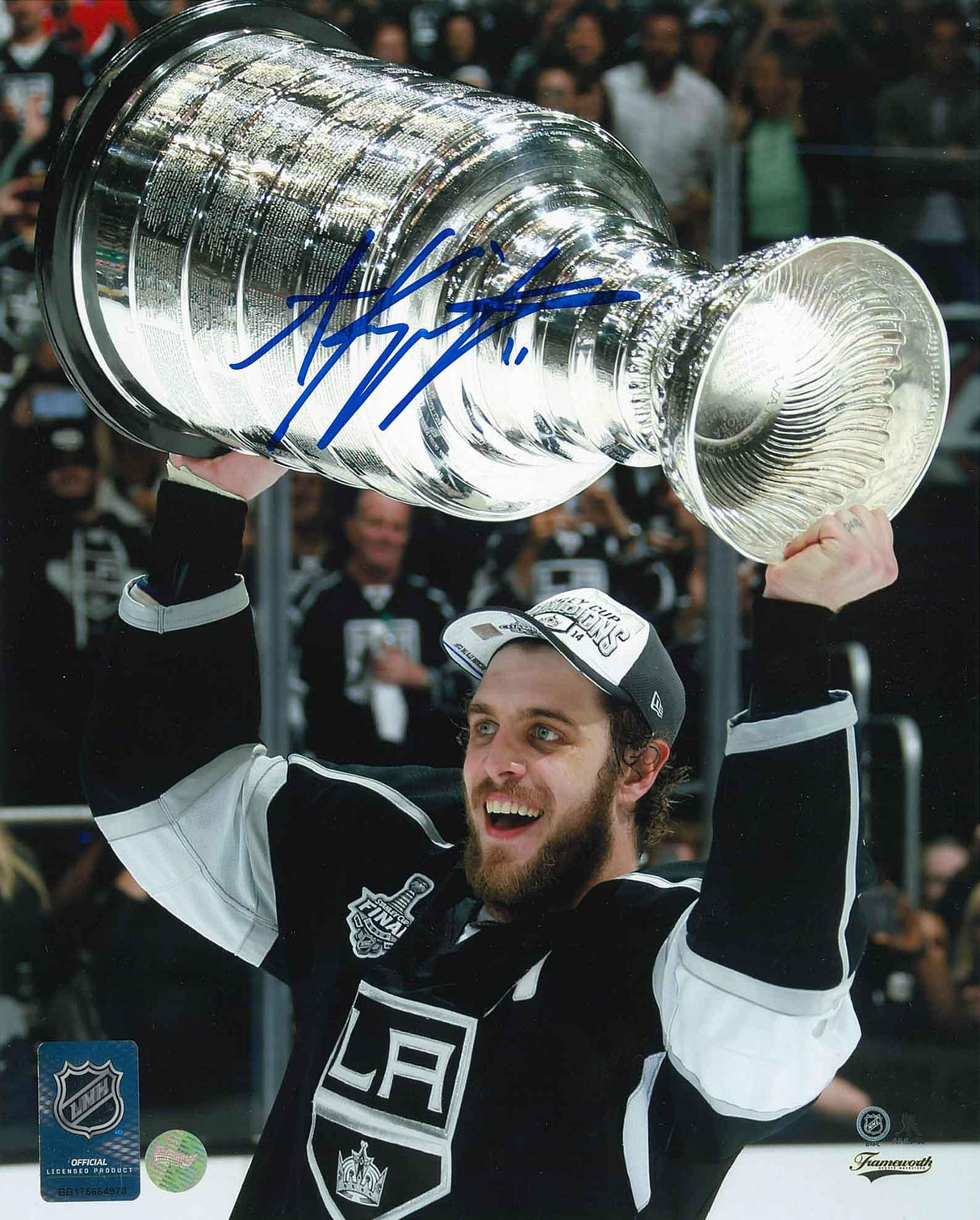 Anze Kopitar Signed 8x10 Photo Unframed Los Angeles Kings 2014 Stanley Cup Raising