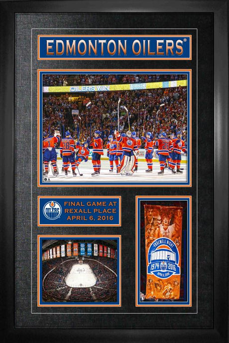 Edmonton Oilers Collage Frame Final Game At Rexall Place - Frameworth Sports Canada 