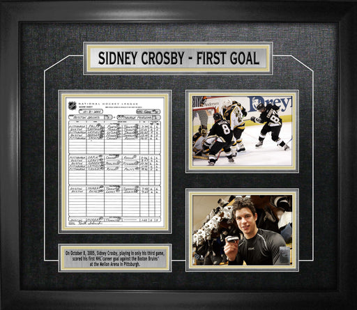 Sidney Crosby Pittsburgh Penguins Framed First Goal Collage with Scoresheet - Frameworth Sports Canada 