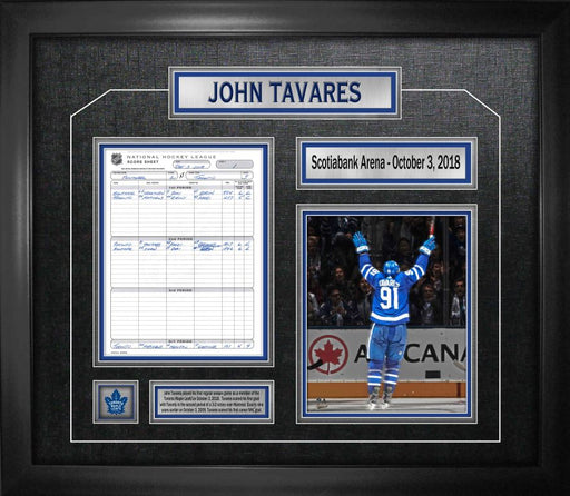 John Tavares Toronto Maple Leafs Framed First Game Collage with Scoresheet - Frameworth Sports Canada 