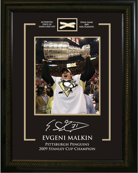 Evgeni Malkin 8x10 Piece of Net Penguins 2009 Stanley Cup