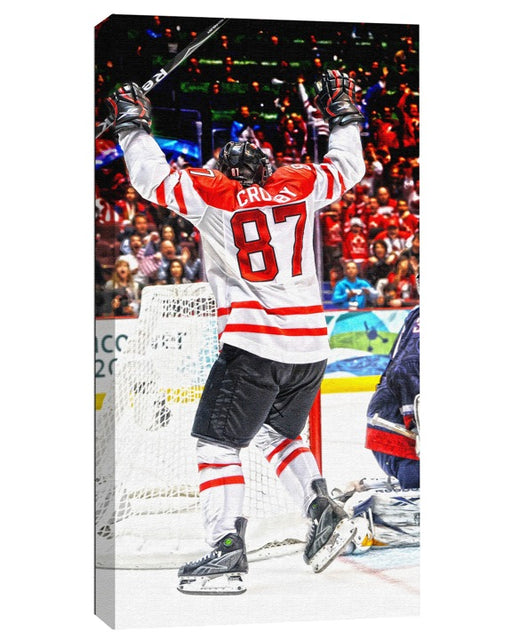 Sidney Crosby Team Canada UnFramed  14x28 Golden Goal Celebration Canvas - Frameworth Sports Canada 