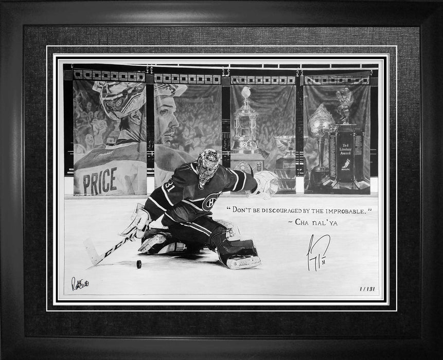 Carey Price Montreal Canadiens Signed Framed 21x29 Robb Scott Print LE/131 - Frameworth Sports Canada 
