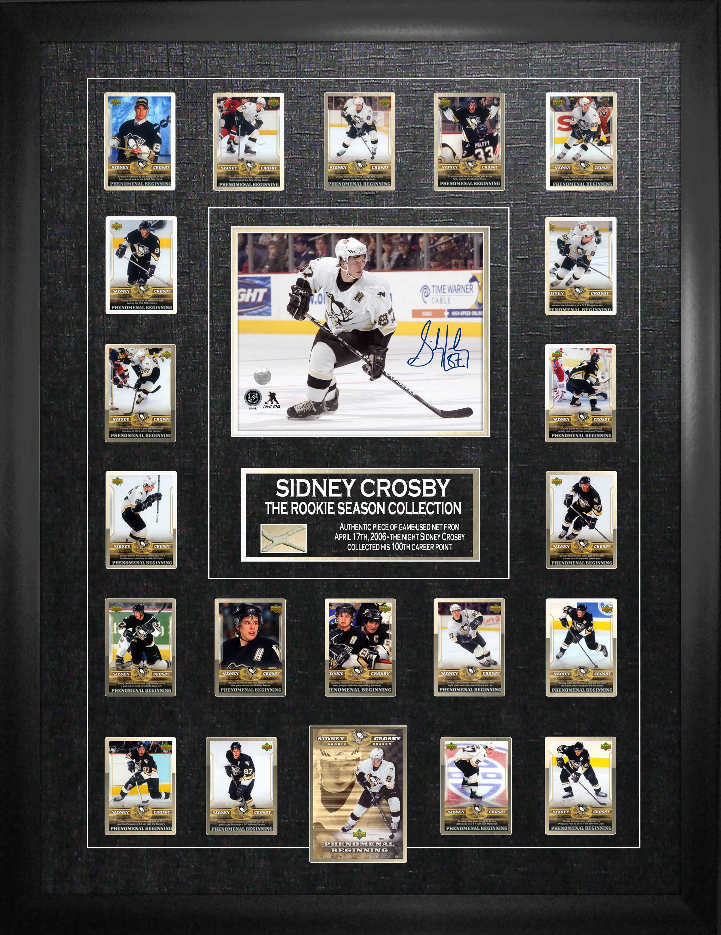 Sidney Crosby - Signed & Framed Pittsburgh Penguins Gold & Black 3rd Jersey  Featuring 8x10 Action Photo - NHL Auctions