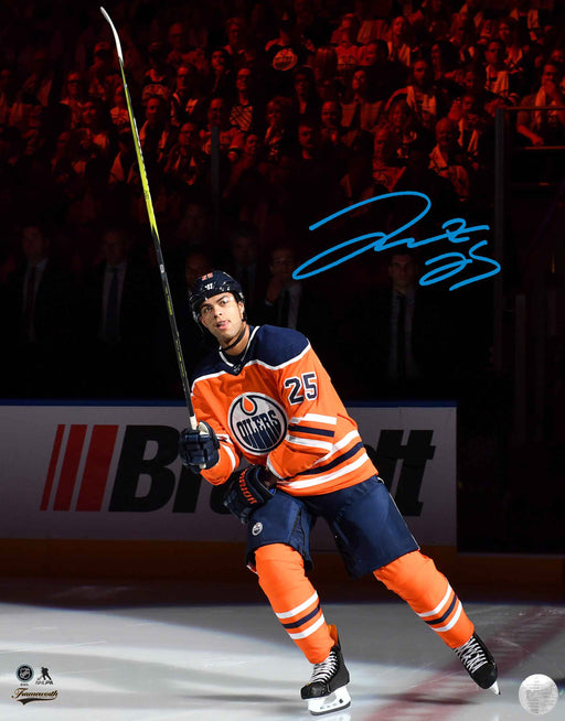 Darnell Nurse Edmonton Oilers Signed 8x10 Stick Salute Photo - Frameworth Sports Canada 