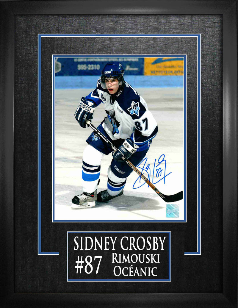 Sidney Crosby Signed 8x10 Etched Mat Oceanic White Action - Frameworth Sports Canada 