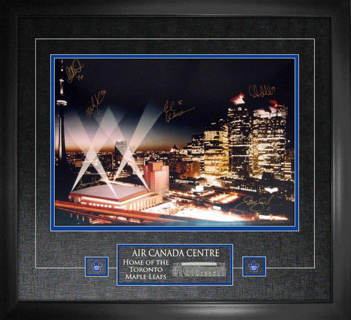 Toronto Maple Leafs 6 Player Signed Framed 14x20 Air Canada Centre Ariel View Photo - Frameworth Sports Canada 