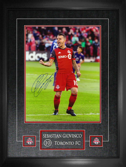 Sebastian Giovinco Toronto FC Signed Framed 11x14 Goal Celebration Photo