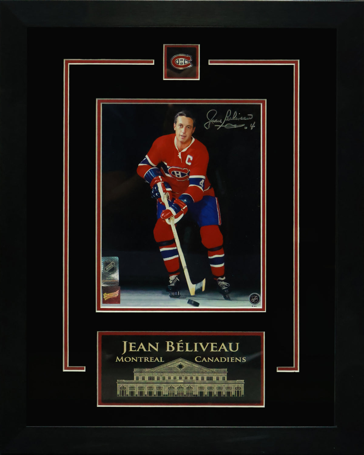 Jean Beliveau Signed Montreal Canadiens Framed 8x10 Photo - AUCTION