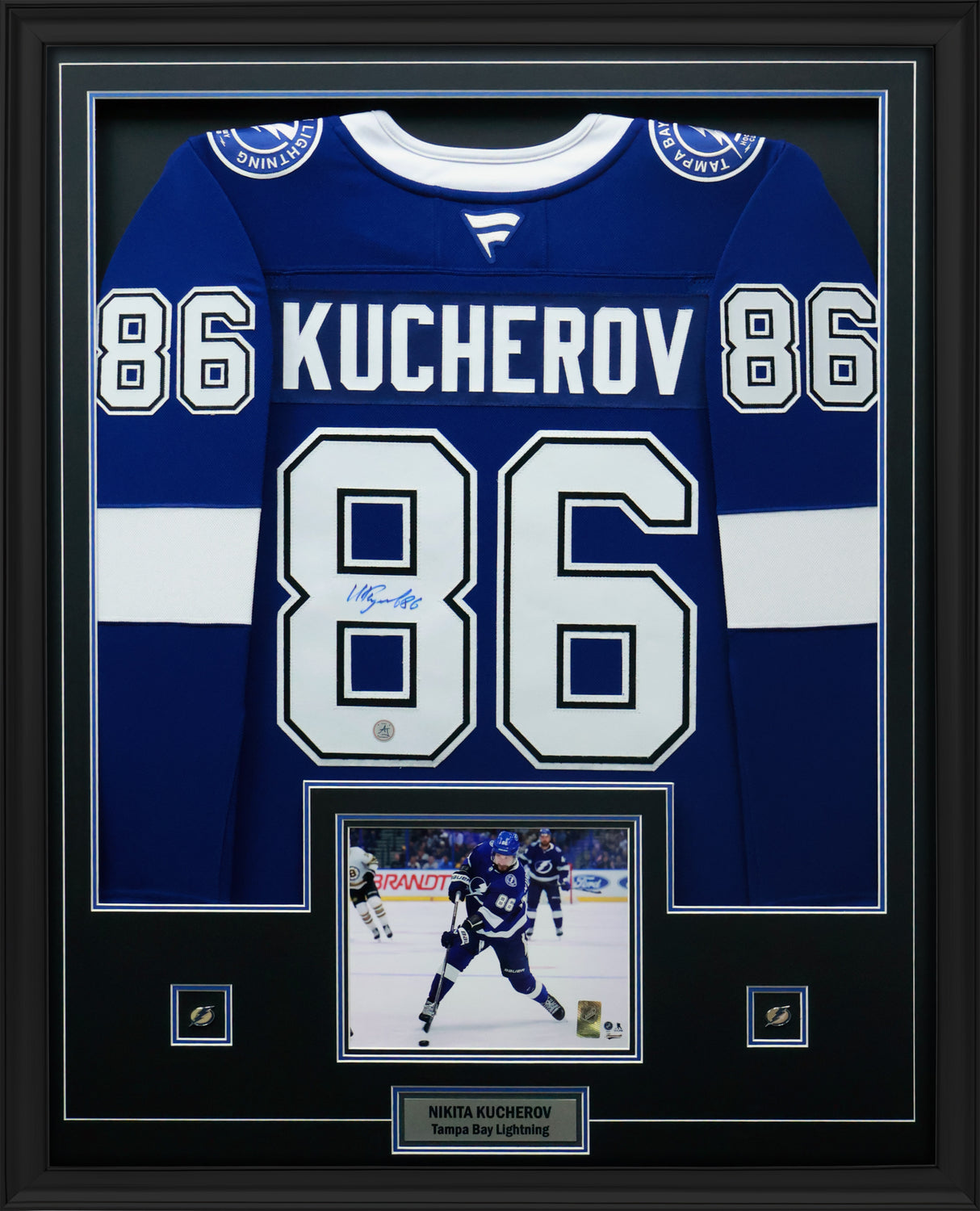 Nikita Kucherov Signed Tampa Bay Lightning Framed 34x42 Home Fanatics Premium Jersey - AUCTION