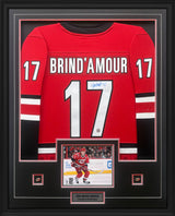 Rod Brind'Amour Signed Carolina Hurricanes Framed 34x42 Home Fanatics Breakaway Jersey - AUCTION