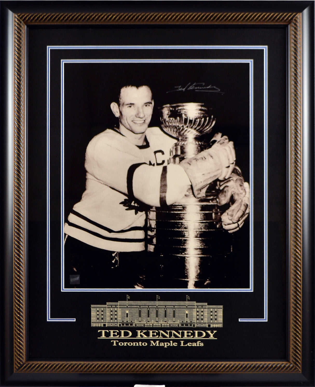 Ted Kennedy Signed Toronto Maple Leafs Framed 16x20 Hugging the Cup Photo - AUCTION
