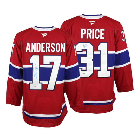Carey Price and Josh Anderson Signed Fanatics Premium Home Canadiens Jersey Bundle - AUCTION