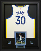 Stephen Curry Signed Framed 34x42 Golden State Warriors Nike White Association Edition Swingman Jersey Inscribed "I can do all things" - AUCTION