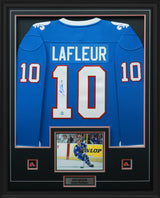 Guy Lafleur Signed Quebec Nordiques Framed 34x42 Throwback Breakaway Jersey - AUCTION