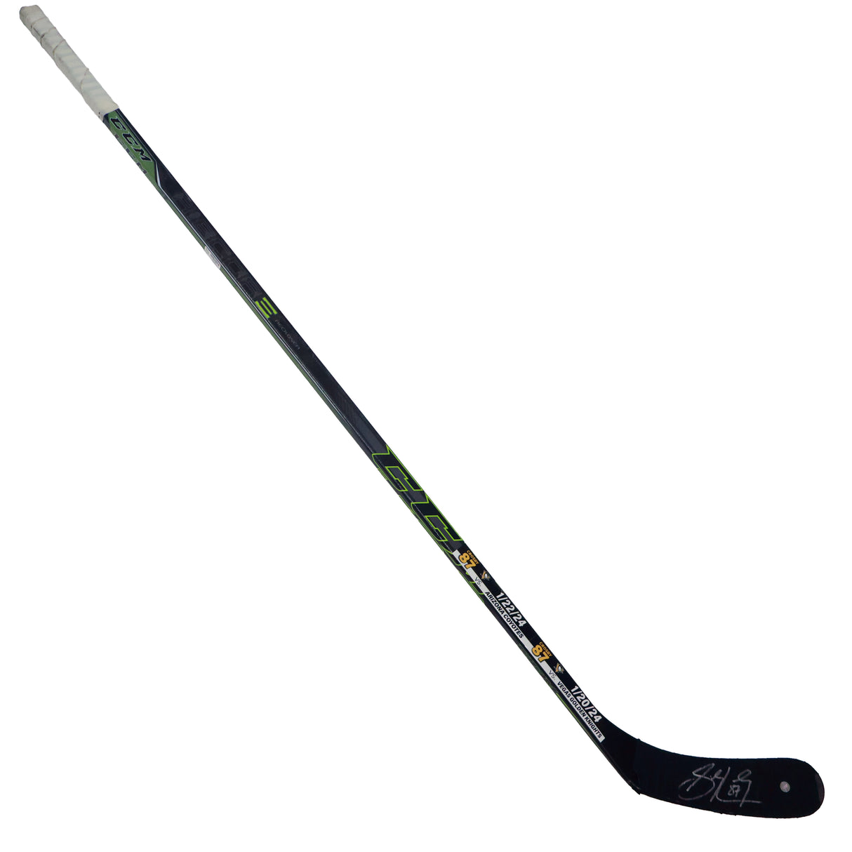 Sidney Crosby Signed Game Used Stick vs Arizona Coyotes 1/22/24 and Golden Knights 1/20/24 (ST-199) - AUCTION